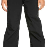 Roxy Women's Backyard Insulated Pant 2024 - Black snow pants with a subtle white stripe on the side of one leg.