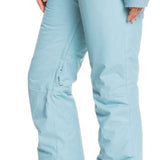 Roxy Women's Backyard Insulated Pants 2022 - Light blue snow pants with a zippered pocket on the side of one leg.