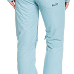 Roxy Women's Backyard Insulated Pants 2022 - A pair of light blue snow pants with a small pocket on the right rear side.