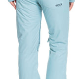 Roxy Women's Backyard Insulated Pants 2022 - A pair of light blue snow pants with a small pocket on the right rear side.