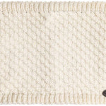 Roxy Women's Blizzard Collar - A cream-colored, chunky-knit scarf with a subtle diamond pattern and ribbed edges.