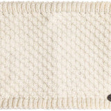 Roxy Women's Blizzard Collar - A cream-colored, chunky-knit scarf with a subtle diamond pattern and ribbed edges.