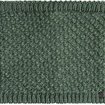 Roxy Women's Blizzard Collar 2024 - A sage green, chunky-knit, cowl-style neck warmer with a ribbed edge and small logo tag on the bottom right corner.