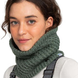 Roxy Women's Blizzard Collar - A sage green knit collar with a subtle cable-knit pattern and ribbed edges.