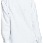 Roxy Women's Chloe Kim Fleece Midlayer 2024 - A white fleece mid-layer with a high collar and long sleeves, featuring a small embroidered logo on the left chest area.