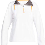 Roxy Women's Chloe Kim Fleece Midlayer 2024 - A white fleece midlayer with a grey and orange logo on the chest.