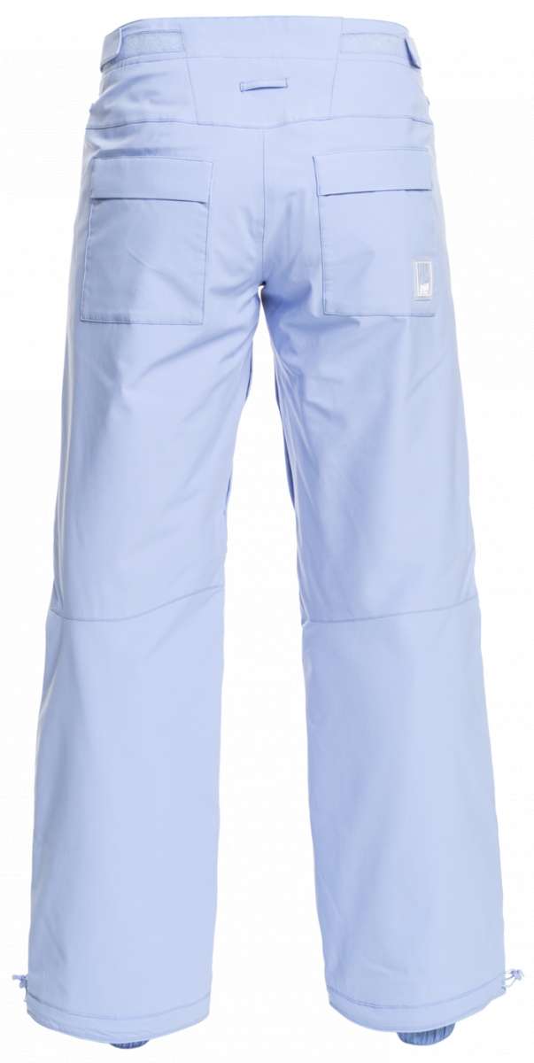 Roxy Women's Chloe Kim Insulated Pant 2023 - Light blue snow pants with a subtle pattern of darker blue stripes on the side seams and pockets.