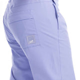 Roxy Women's Chloe Kim Insulated Pant 2023 - A pair of light purple snow pants with a white logo on the left thigh.