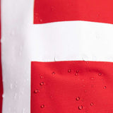 Roxy Women's Chloe Kim Overhead Jacket 2023 - A red and white striped jacket with a hood, featuring a large logo on the chest.