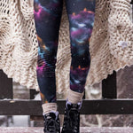 Roxy Women's Daybreak Base Layer Bottoms 2022 - Black leggings with a subtle white snowflake pattern.