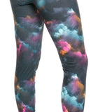 Roxy Women's Daybreak Base Layer Bottoms 2022 - Black base layer bottoms with a subtle pink and blue tie-dye pattern.