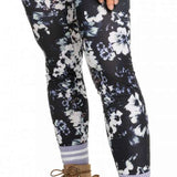 Roxy Women's Daybreak Bottom Base Layer 2023 - Black base layer with a subtle floral pattern and white accents.