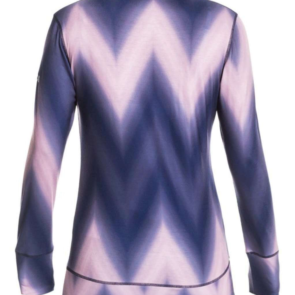 Roxy Women's Daybreak Base Layer Top 2022 - A purple and white base layer top with a chevron pattern on the back.