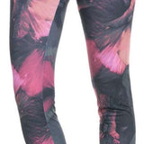 Roxy Women's Daybreak Bottom Base Layer 2024 - A pair of women's base layer bottoms with a pink and grey abstract floral pattern.