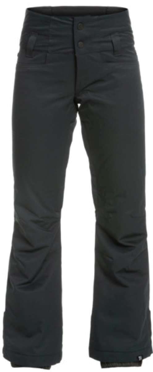 Roxy Women's Diversion Insulated Pant 2023 - Black insulated snow pants with a quilted pattern on the upper thigh area.