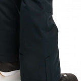 Roxy Women's Diversion Insulated Pant 2023 - Black snow pants with a subtle white logo on the left leg, featuring a zippered pocket and a sleek design.