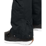 Roxy Women's Diversion Insulated Pant 2024 - Black snow pants with a subtle white stripe pattern on the side of the leg.
