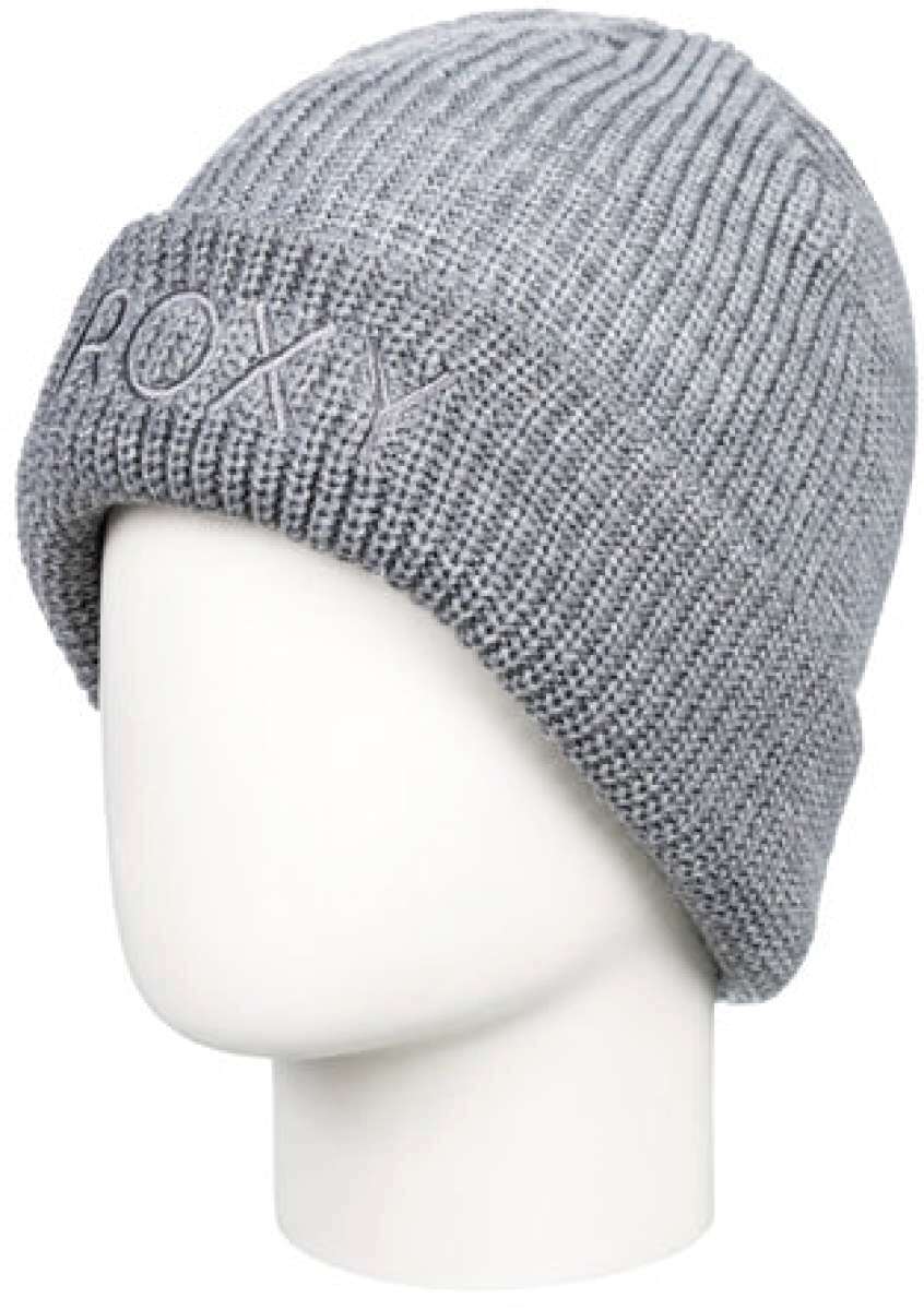 Roxy Women's Freja Beanie 2024 - A light grey beanie with a subtle embroidered logo on the front.