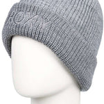 Roxy Women's Freja Beanie 2024 - A light grey beanie with a subtle embroidered logo on the front.
