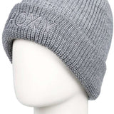 Roxy Women's Freja Beanie 2024 - A light grey beanie with a subtle embroidered logo on the front.
