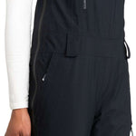 Roxy Women's Gore Stretch Prism Bib Pants 2024 - Black bib pants with a zippered fly and adjustable side tabs.