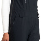Roxy Women's Gore Stretch Prism Bib Pants 2024 - Black bib pants with a zippered fly and adjustable side tabs.
