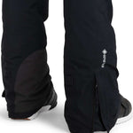 Roxy Women's Gore Stretch Prism Bib Pants 2024 - Black bib pants with a white logo on the left leg and black zippers at the ankles.