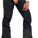 Roxy Women's Gore Stretch Prism Bib Pants 2024 - Black bib pants with a subtle geometric pattern on the side of the leg.