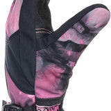 Roxy Women's Jetty Gloves 2024 - A pair of gloves with a pink and black palm, featuring a subtle floral pattern on the back.