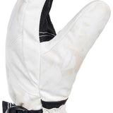 Roxy Women's Jetty Gloves 2024 - A pair of white gloves with black accents and a black strap on the wrist.