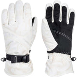 Roxy Women's Jetty Gloves 2024 - A pair of white gloves with a black strap and buckle on the wrist.