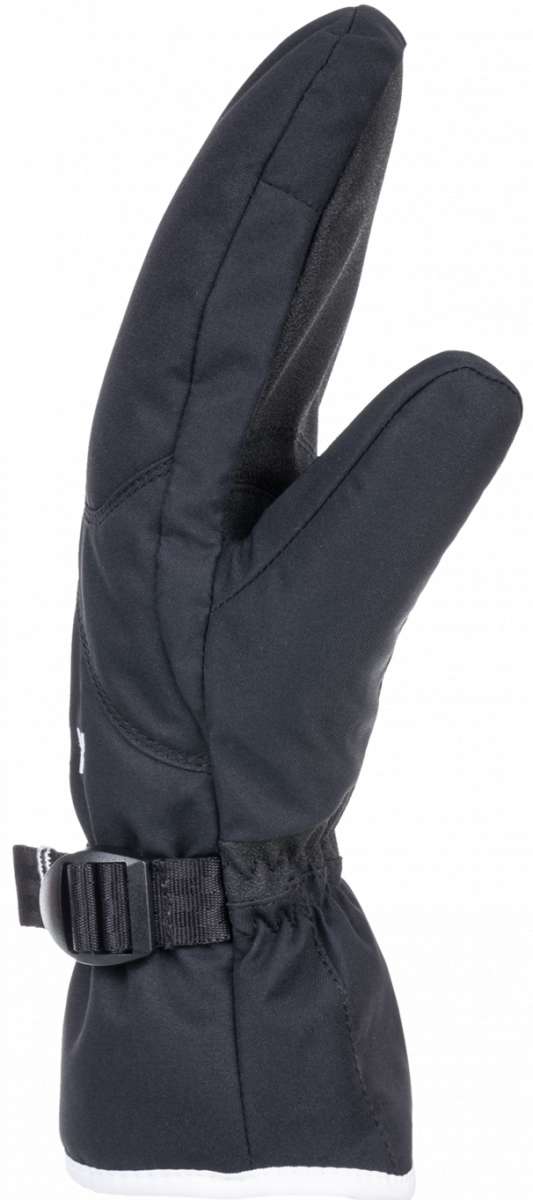 Roxy Women's Jetty Solid Mitten - Mittens are solid black with a white logo on the cuff.
