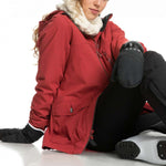 Roxy Women's Jetty Solid Mitten - Mittens are black with white accents and a small logo on one side.