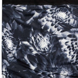 Roxy Women's Lana Collar - A black floral patterned scarf with a white collar and fringe at both ends.