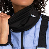 Roxy Women's Lana Collar 2024 - Black fleece collar with white logo on left side.