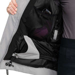 Roxy Women's Meade Insulated Jacket - A light gray jacket with a black zipper and two zippered pockets on either side.