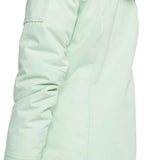 Roxy Women's Meade Insulated Jacket 2024 - A mint green jacket with a fur-lined hood and black hardware.