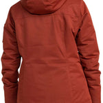 Roxy Women's Meade Insulated Jacket - A rust-colored jacket with a fur-lined hood and zippered pockets.