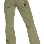 Roxy Women's Nadia Insulated Pant 2023 - A pair of olive green snow pants with a zippered pocket on the back right side.