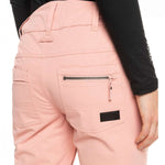 Roxy Women's Nadia Insulated Pant 2023 - A pair of light pink snow pants with a zippered pocket on the back.