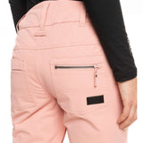 Roxy Women's Nadia Insulated Pant 2023 - A pair of light pink snow pants with a zippered pocket on the back.