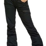 Roxy Women's Nadia Insulated Pant 2023 - Black snow pants with zippered pockets and a drawstring waistband.