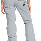 Roxy Women's Nadia Insulated Pant 2023 - Light gray snow pants with a zippered pocket on the back right side.