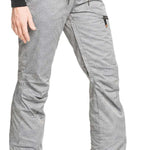 Roxy Women's Nadia Insulated Pants 2022 - Light gray snow pants with a subtle grid pattern and zippered pockets on the side.