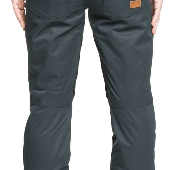 Roxy Women's Nadia Insulated Pants 2022 - Dark gray pants with a zippered pocket on the back right side.