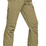 Roxy Women's Nadia Insulated Pants 2022 - A pair of khaki-colored snow pants with zippered pockets and a drawstring waistband.