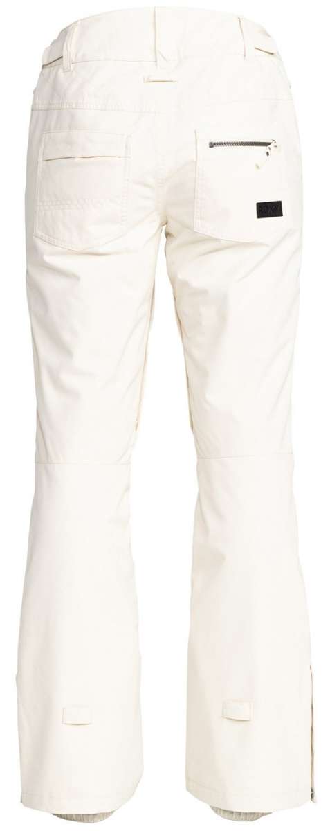 Roxy Women's Nadia Insulated Pants 2024 - White snow pants with a zippered pocket on the back right side.