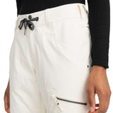 Roxy Women's Nadia Insulated Pants 2024 - A pair of white snow pants with a black and white rope drawstring at the waist.