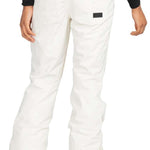 Roxy Women's Nadia Insulated Pants 2024 - A pair of white snow pants with a zippered pocket on the back right side.