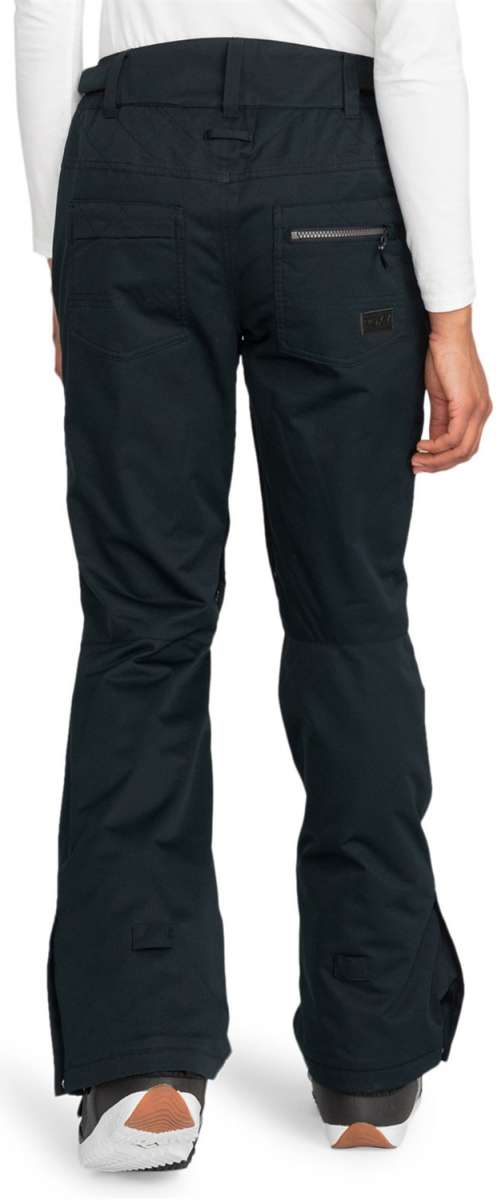 Nadia Insulated Pants - Black snow pants with zippered pockets and a small black logo on the back pocket.